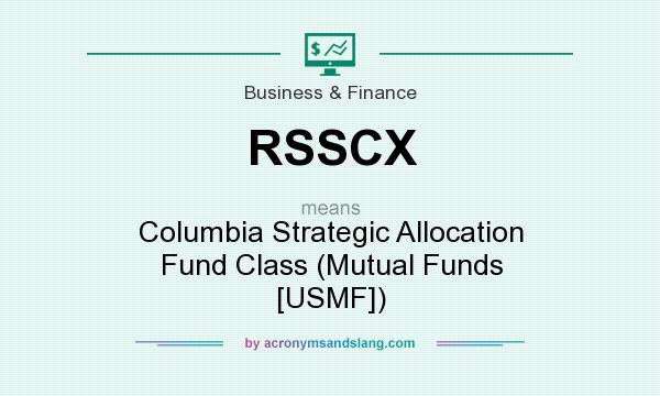 What does RSSCX mean? It stands for Columbia Strategic Allocation Fund Class (Mutual Funds [USMF])