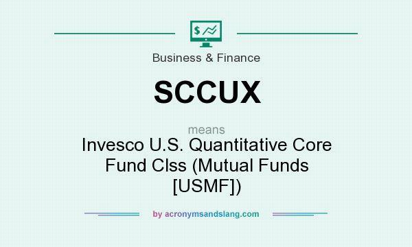 What does SCCUX mean? It stands for Invesco U.S. Quantitative Core Fund Clss (Mutual Funds [USMF])