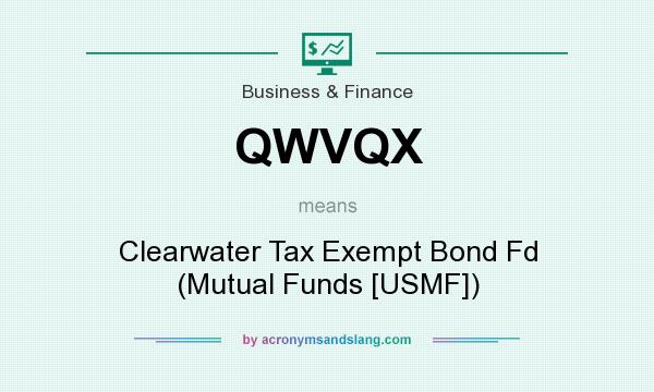 What does QWVQX mean? It stands for Clearwater Tax Exempt Bond Fd (Mutual Funds [USMF])