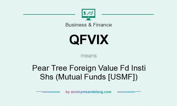 What does QFVIX mean? It stands for Pear Tree Foreign Value Fd Insti Shs (Mutual Funds [USMF])