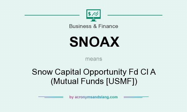 What does SNOAX mean? It stands for Snow Capital Opportunity Fd Cl A (Mutual Funds [USMF])