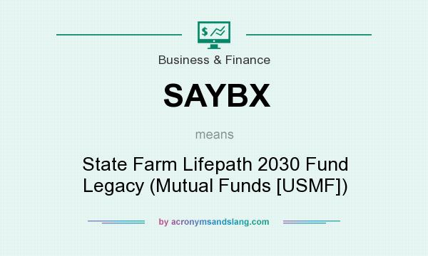 What does SAYBX mean? It stands for State Farm Lifepath 2030 Fund Legacy (Mutual Funds [USMF])