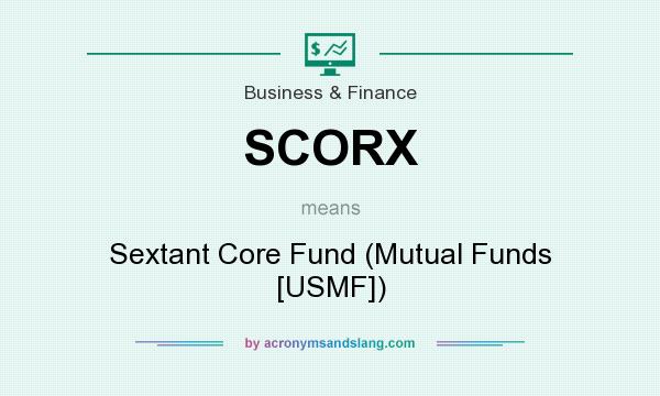 What does SCORX mean? It stands for Sextant Core Fund (Mutual Funds [USMF])