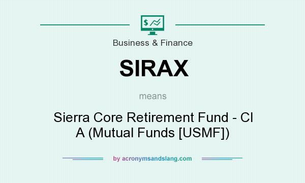What does SIRAX mean? It stands for Sierra Core Retirement Fund - Cl A (Mutual Funds [USMF])