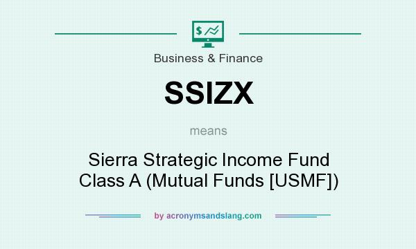 What does SSIZX mean? It stands for Sierra Strategic Income Fund Class A (Mutual Funds [USMF])
