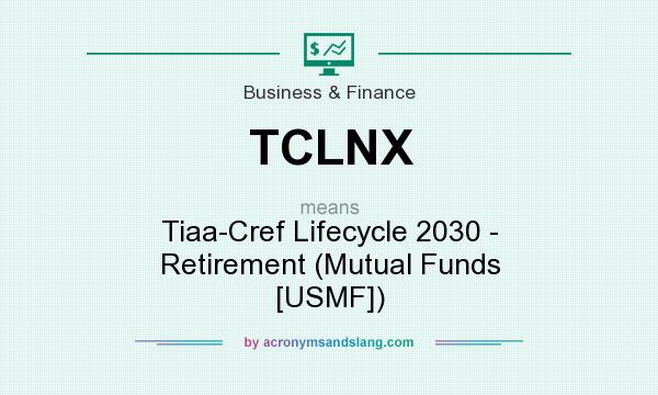 What does TCLNX mean? It stands for Tiaa-Cref Lifecycle 2030 - Retirement (Mutual Funds [USMF])