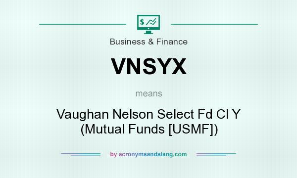 What does VNSYX mean? It stands for Vaughan Nelson Select Fd Cl Y (Mutual Funds [USMF])
