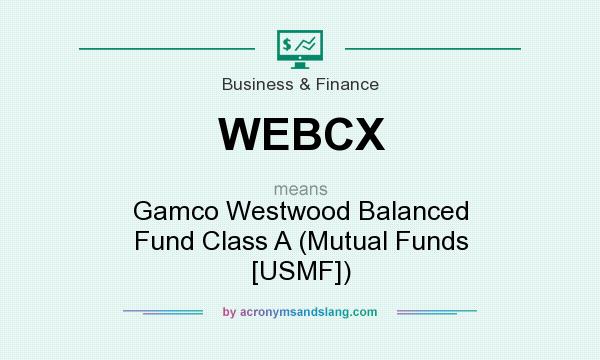 What does WEBCX mean? It stands for Gamco Westwood Balanced Fund Class A (Mutual Funds [USMF])