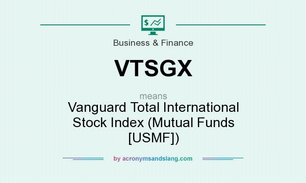 What does VTSGX mean? It stands for Vanguard Total International Stock Index (Mutual Funds [USMF])