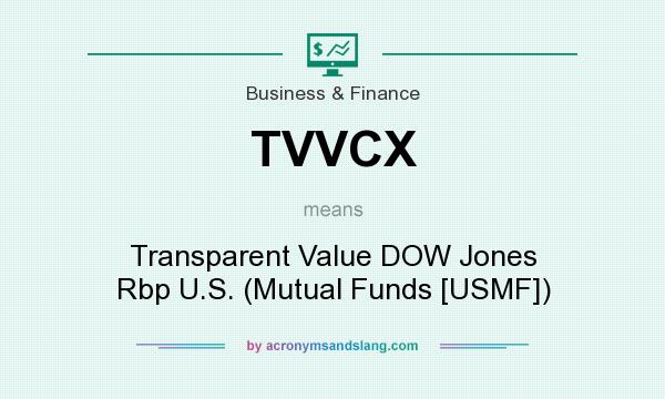 What does TVVCX mean? It stands for Transparent Value DOW Jones Rbp U.S. (Mutual Funds [USMF])