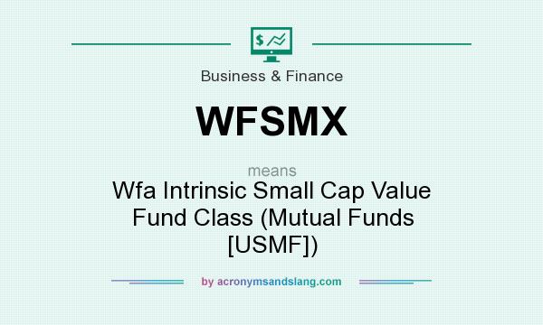 What does WFSMX mean? It stands for Wfa Intrinsic Small Cap Value Fund Class (Mutual Funds [USMF])