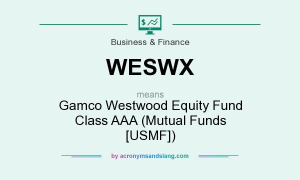 What does WESWX mean? It stands for Gamco Westwood Equity Fund Class AAA (Mutual Funds [USMF])