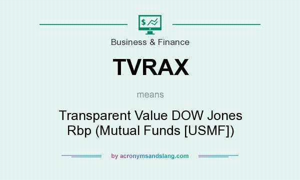 What does TVRAX mean? It stands for Transparent Value DOW Jones Rbp (Mutual Funds [USMF])