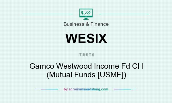 What does WESIX mean? It stands for Gamco Westwood Income Fd Cl I (Mutual Funds [USMF])