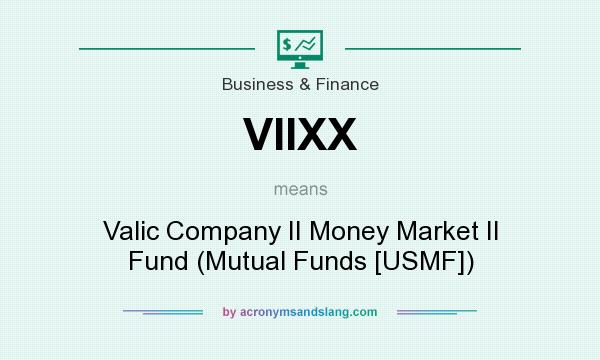 What does VIIXX mean? It stands for Valic Company II Money Market II Fund (Mutual Funds [USMF])