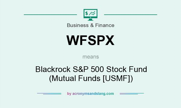 What does WFSPX mean? It stands for Blackrock S&P 500 Stock Fund (Mutual Funds [USMF])