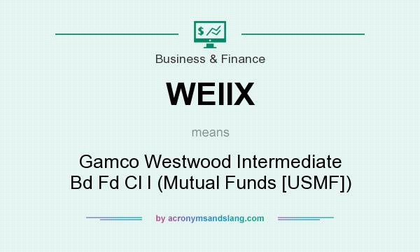 What does WEIIX mean? It stands for Gamco Westwood Intermediate Bd Fd Cl I (Mutual Funds [USMF])