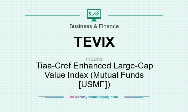 What does TEVIX mean? It stands for Tiaa-Cref Enhanced Large-Cap Value Index (Mutual Funds [USMF])