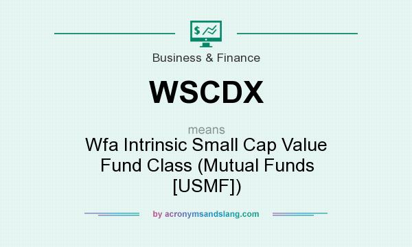 What does WSCDX mean? It stands for Wfa Intrinsic Small Cap Value Fund Class (Mutual Funds [USMF])