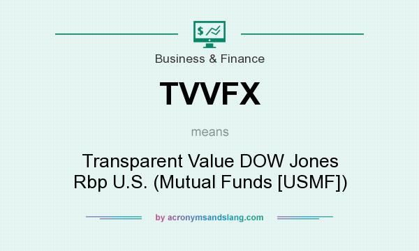 What does TVVFX mean? It stands for Transparent Value DOW Jones Rbp U.S. (Mutual Funds [USMF])