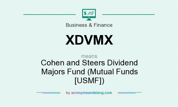 What does XDVMX mean? It stands for Cohen and Steers Dividend Majors Fund (Mutual Funds [USMF])
