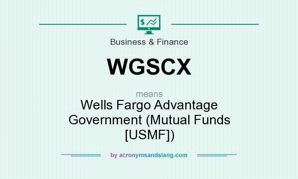 What does WGSCX mean? It stands for Wells Fargo Advantage Government (Mutual Funds [USMF])
