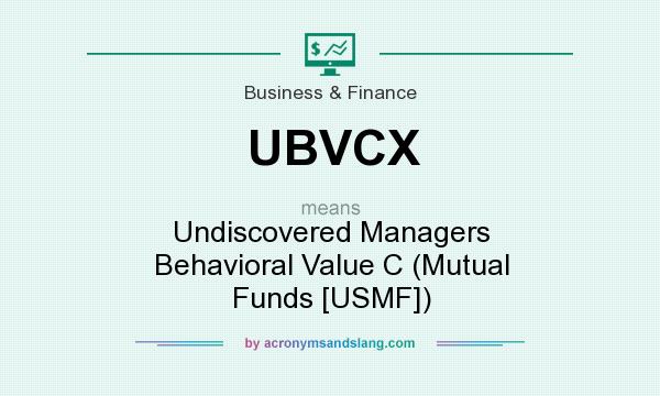 What does UBVCX mean? It stands for Undiscovered Managers Behavioral Value C (Mutual Funds [USMF])