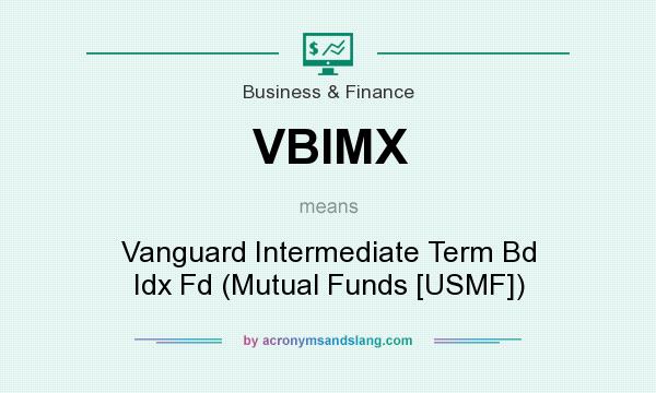 What does VBIMX mean? It stands for Vanguard Intermediate Term Bd Idx Fd (Mutual Funds [USMF])