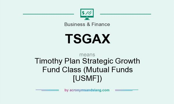 What does TSGAX mean? It stands for Timothy Plan Strategic Growth Fund Class (Mutual Funds [USMF])