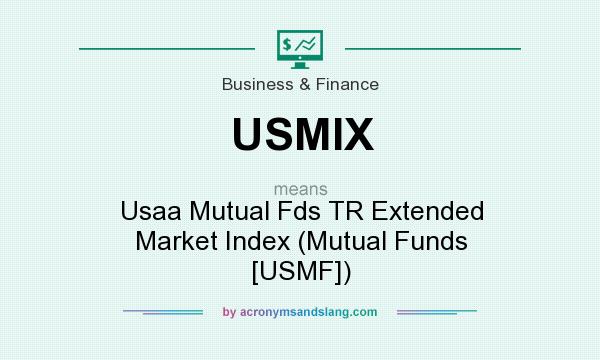 What does USMIX mean? It stands for Usaa Mutual Fds TR Extended Market Index (Mutual Funds [USMF])