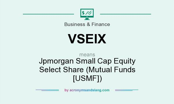 What does VSEIX mean? It stands for Jpmorgan Small Cap Equity Select Share (Mutual Funds [USMF])