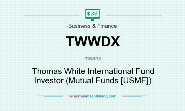 What does TWWDX mean? It stands for Thomas White International Fund Investor (Mutual Funds [USMF])
