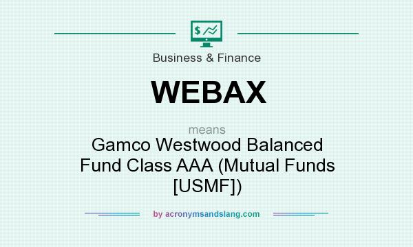 What does WEBAX mean? It stands for Gamco Westwood Balanced Fund Class AAA (Mutual Funds [USMF])