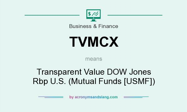 What does TVMCX mean? It stands for Transparent Value DOW Jones Rbp U.S. (Mutual Funds [USMF])