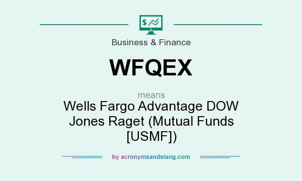 What does WFQEX mean? It stands for Wells Fargo Advantage DOW Jones Raget (Mutual Funds [USMF])