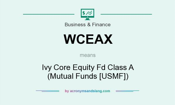 What does WCEAX mean? It stands for Ivy Core Equity Fd Class A (Mutual Funds [USMF])