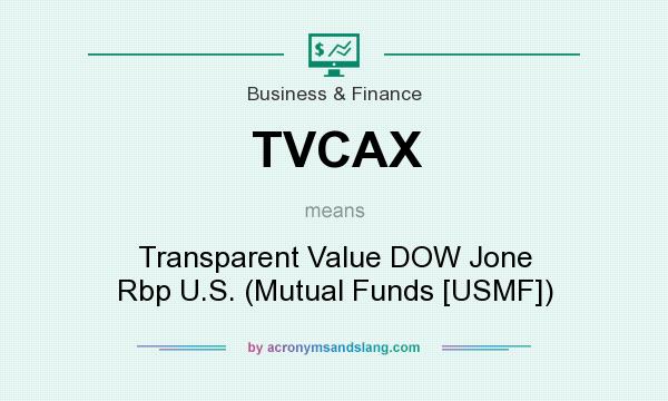 What does TVCAX mean? It stands for Transparent Value DOW Jone Rbp U.S. (Mutual Funds [USMF])