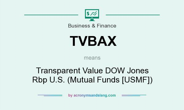 What does TVBAX mean? It stands for Transparent Value DOW Jones Rbp U.S. (Mutual Funds [USMF])