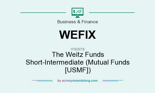 What does WEFIX mean? It stands for The Weitz Funds Short-Intermediate (Mutual Funds [USMF])