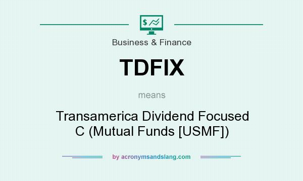 What does TDFIX mean? It stands for Transamerica Dividend Focused C (Mutual Funds [USMF])