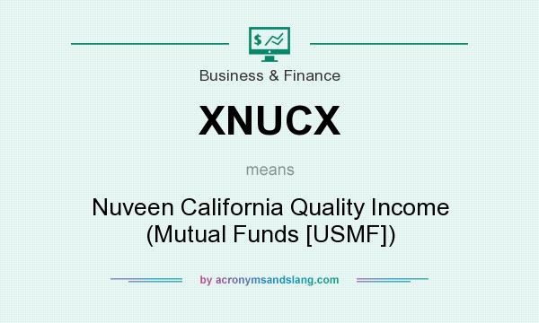 What does XNUCX mean? It stands for Nuveen California Quality Income (Mutual Funds [USMF])