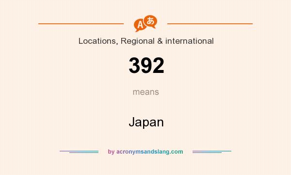 What does 392 mean? It stands for Japan