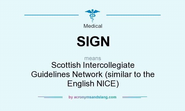 What does SIGN mean? It stands for Scottish Intercollegiate Guidelines Network (similar to the English NICE)