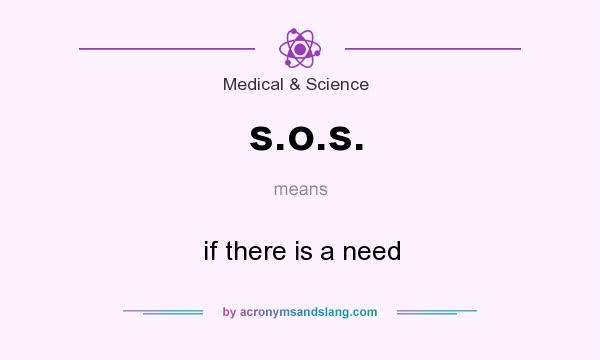 What does s.o.s. mean? It stands for if there is a need