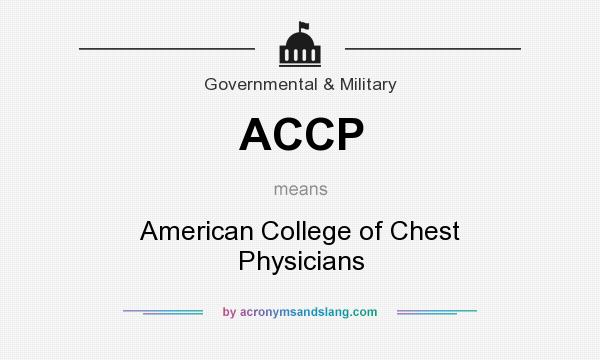 What does ACCP mean? It stands for American College of Chest Physicians