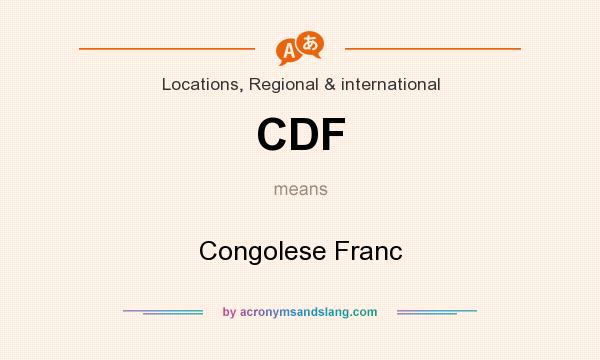 What does CDF mean? It stands for Congolese Franc