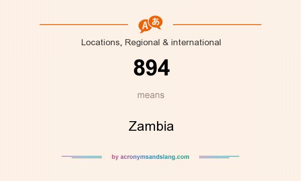 What does 894 mean? It stands for Zambia