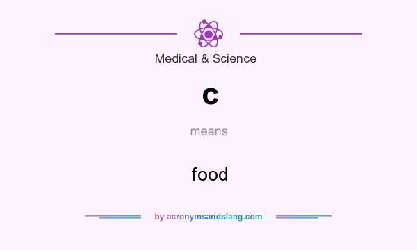 What does c mean? It stands for food