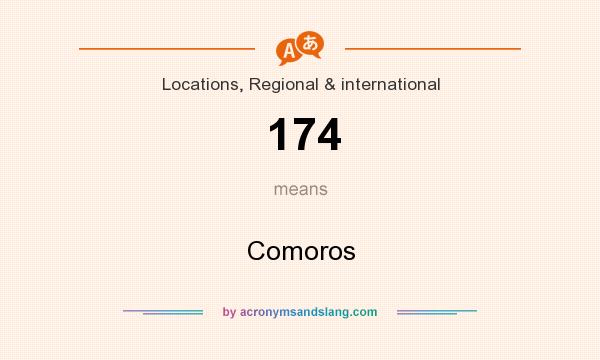 What does 174 mean? It stands for Comoros