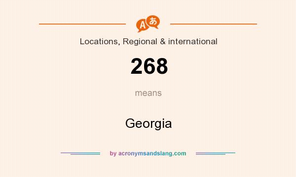 What does 268 mean? It stands for Georgia